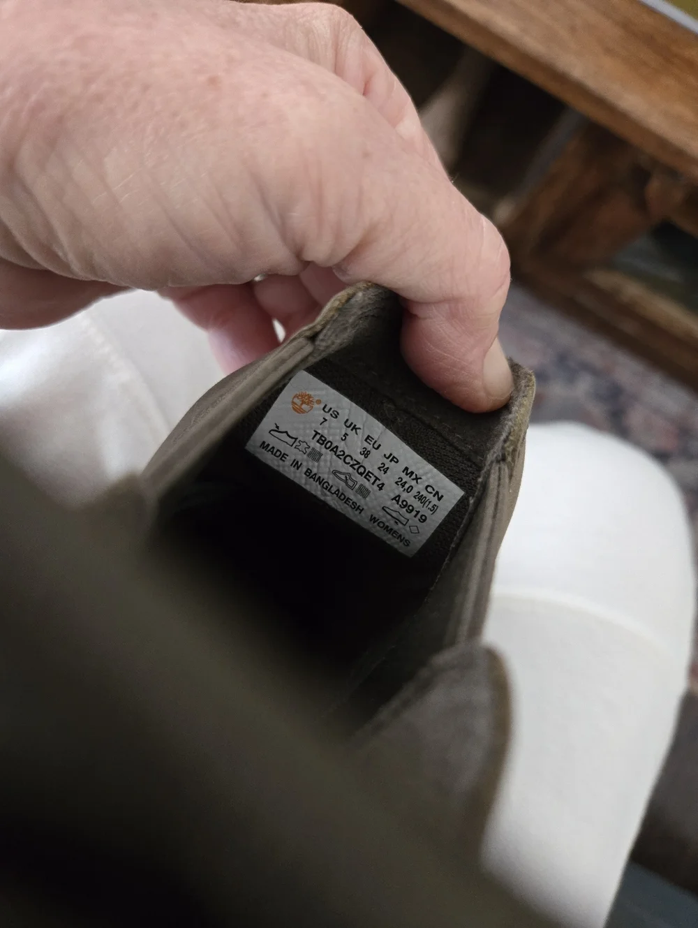 Timberland Brown Taupe Leather Platform Chelsea Boots 7 Like New - Picture 3 of 11